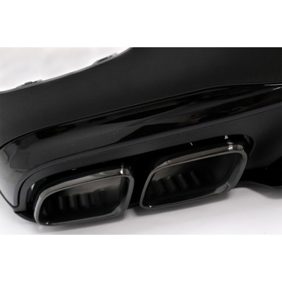 Difusor trasero con salidas de escape Negras para Mercedes GLC Coupe Facelift C253 +2020 look GLC63 AMG