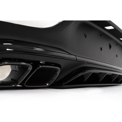 Difusor trasero con salidas de escape Negras para Mercedes GLC Coupe Facelift C253 +2020 look GLC63 AMG