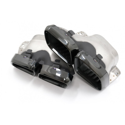 Difusor trasero con salidas de escape Negras para Mercedes GLC Coupe Facelift C253 +2020 look GLC63 AMG