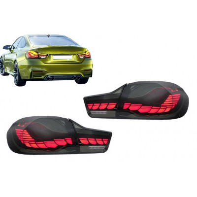 Pilotos traseros OLED para BMW Serie 4 F32 F33 F36 M4 F82 F83 Ahumado con intermitente secuencial dinámico