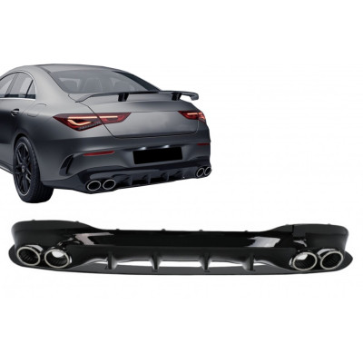 Difusor trasero para Mercedes CLA W118 look CLA45 AMG Salidas Cromadas