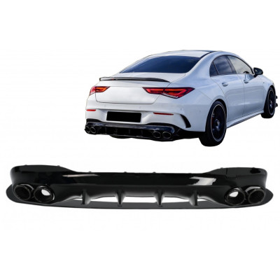 Difusor trasero para Mercedes CLA W118 look CLA45 AMG Salidas Negras