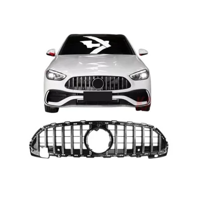 Rejilla delantera para Mercedes Clase C W206 Panamericana Cromada para AMG Line