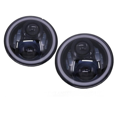 Faros delanteros Led Angel Eyes DRL Black para Jeep / Mercedes Clase G / Hummer