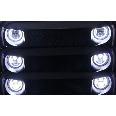 Faros delanteros Led Angel Eyes DRL Black para Jeep / Mercedes Clase G / Hummer