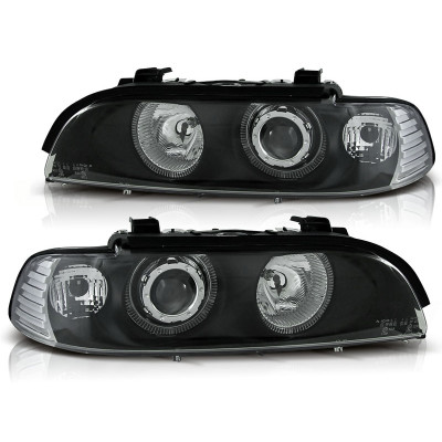 Faros delanteros Angel Eyes Negros para BMW E39