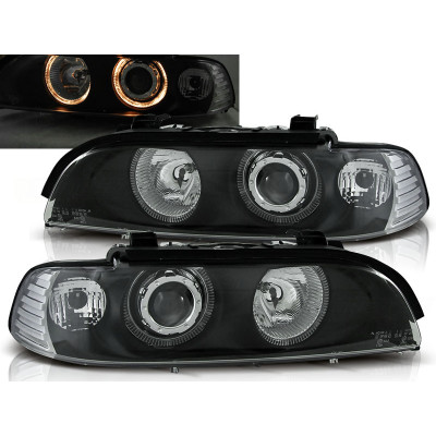 Faros delanteros Angel Eyes Negros para BMW E39