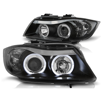 Faros delanteros Angel eyes BMW Serie 3 E90 Black