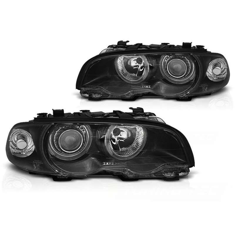 Faros Angel Eyes para E46 Coupe / Cabrio Negro