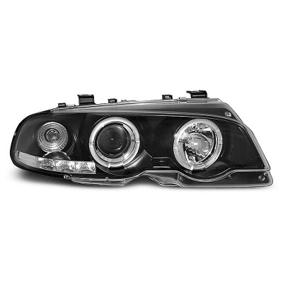 Faros Angel Eyes Negros para BMW E46 Coupe / Cabrio