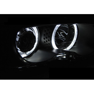 Faros Angel Eyes Led Negro para BMW E46 Coupe Cabrio