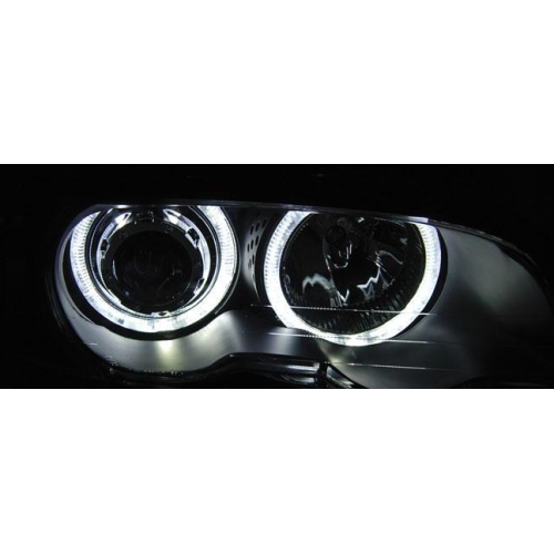 Faros delanteros BMW E46 Angel Eyes Dex V2 Sedan - 01-05 - Negro