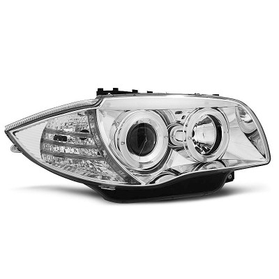 Faros delanteros Angel eyes BMW Serie 1 Fondo Cromado