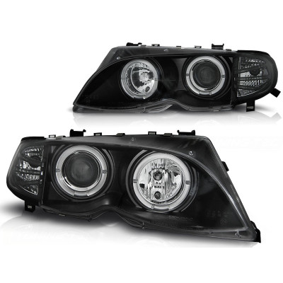 Faros delanteros Angel eyes BMW Serie 3 E46 Black