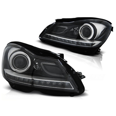 Faros delanteros Mercedes Clase C W204 tipo xenon Negros