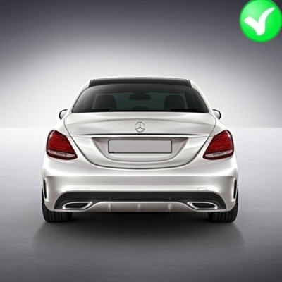 Difusor trasero Mercedes Clase C W205 tipo C63 AMG con escapes Cromados