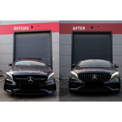 Parrilla frontal Mercedes CLA W117 tipo Panamericana Negra