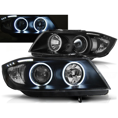 Faros delanteros BMW Serie 3 E90 Angel Eyes CCFL Negros