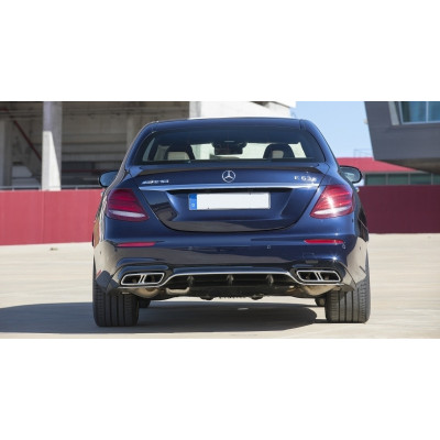 Difusor trasero Mercedes Clase E W213 look E63 AMG Cromado + Salidas de escape