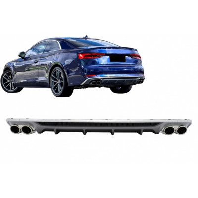 Difusor trasero Audi A5 F5 Sline look S5 + Salidas de escape Cromadas