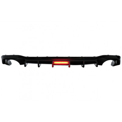 Difusor trasero para VW Golf 8 MK8 Negro Brillo con Luz de Freno Led