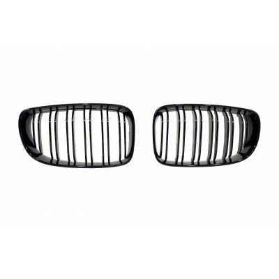 Rejillas delanteras para BMW Serie 1 E81 E82 E87 E88 M Performance Negro Brillo