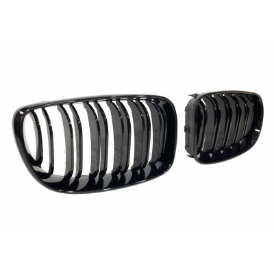 Rejillas delanteras para BMW Serie 1 E81 E82 E87 E88 M Performance Negro Brillo