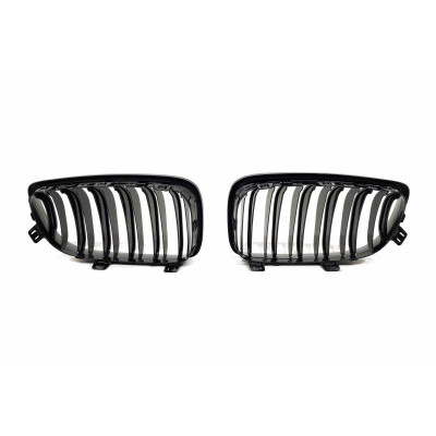 Rejillas delanteras para BMW Serie 1 E81 E82 E87 E88 M Performance Negro Brillo