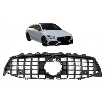 Parrilla delantera para Mercedes CLA X118 C118 GT-R Panamericana Negra