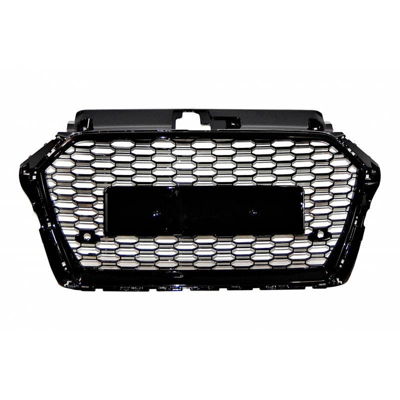 Parrilla delantera para Audi A3 Look RS3 2016 Negro Brillo