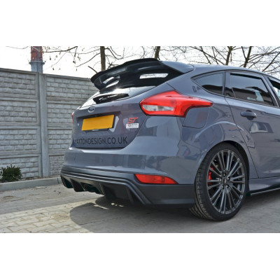 Difusor trasero para Ford Focus ST MK3 Facelift look RS Negro Brillo