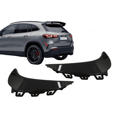 Aletines de paragolpes trasero para Mercedes GLA H247 +2020 Negro Brillo