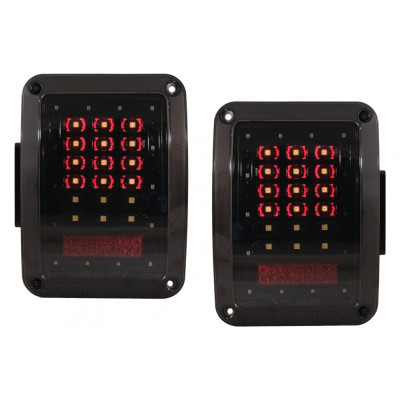 Pilotos traseros Full Led para Jeep Wrangler Rubicon JK 2007-2017 Ahumados