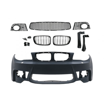 Paragolpes delantero para BMW Serie 1 E81 E82 E87 E88 2004-2011 Look M1 con Lavafaros