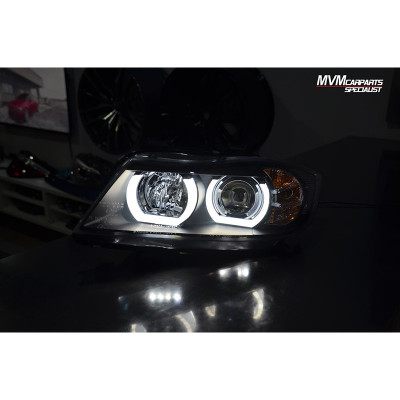 Faros BMW Serie 3 E90 E91 Angel eyes Led Halógenos