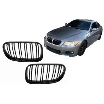 Rejillas frontales BMW Serie 3 E92 LCI Look M Performance Negro Mate