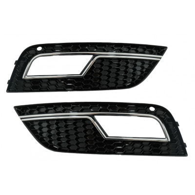 Rejillas antinieblas para Audi A4 B8 2012-2016 look RS4 Cromada y Negra