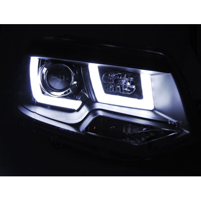 Faros delanteros Volkswagen Transporter T5 2010-2015 Tube Light Fondo Negro