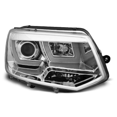 Faros delanteros Volkswagen Transporter T5 2010-2015 Tube Light Fondo Cromado