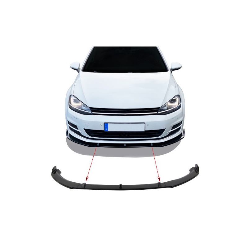 Spoiler Añadido delantero Volkswagen Golf 7 Negro Brillo
