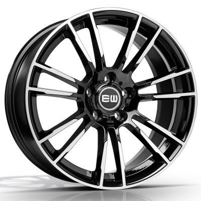 Juego de 4 Llantas 18 Elite Wheels EW01 Stargaze Black Polish EW01