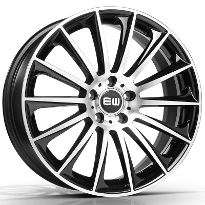 Juego de 4 Llantas 18 Elite Wheels EW02 Radial Black Polish EW02