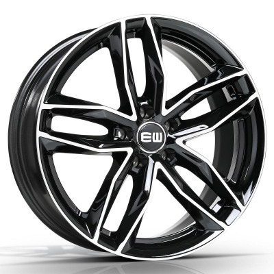 Juego de 4 Llantas 18 Elite Wheels EW04 RS Black Polish