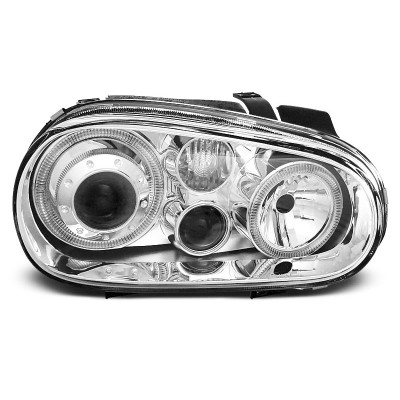 Faros delanteros Angel Eyes Volkswagen Golf IV Fondo Cromado