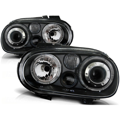 Faros delanteros Angel Eyes Volkswagen Golf IV Fondo Negro