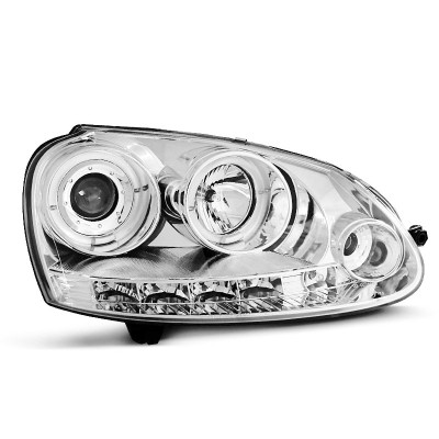 Faros delanteros Angel Eyes Volkswagen Golf 5 V Fondo Cromado