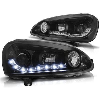 Faros DRL Fondo Negro Volkswagen Golf 5 MK5