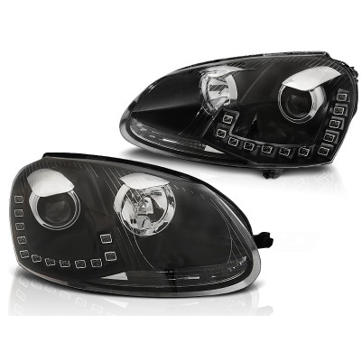 Faros DRL Led Negros para Volkswagen Golf V MK5