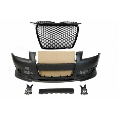 Paragolpes delantero para Audi A3 8P look RS3 con Parrilla Negra