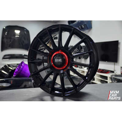 Juego de 4 Llantas 18 OZ Superturismo Evoluzione Racing Gloss Black Red Letter